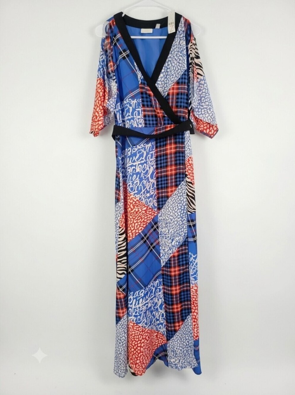 New York & Company Blue and Black Blouse